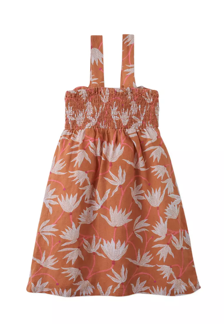 67% OFF Katrina Printed Strappy Dress With Woven Ties