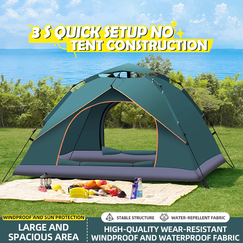 41% OFF 3–6 Person Tent For Camping Waterproof Sunscreen Automatic Foldable Outdoor Camping Dome Tent