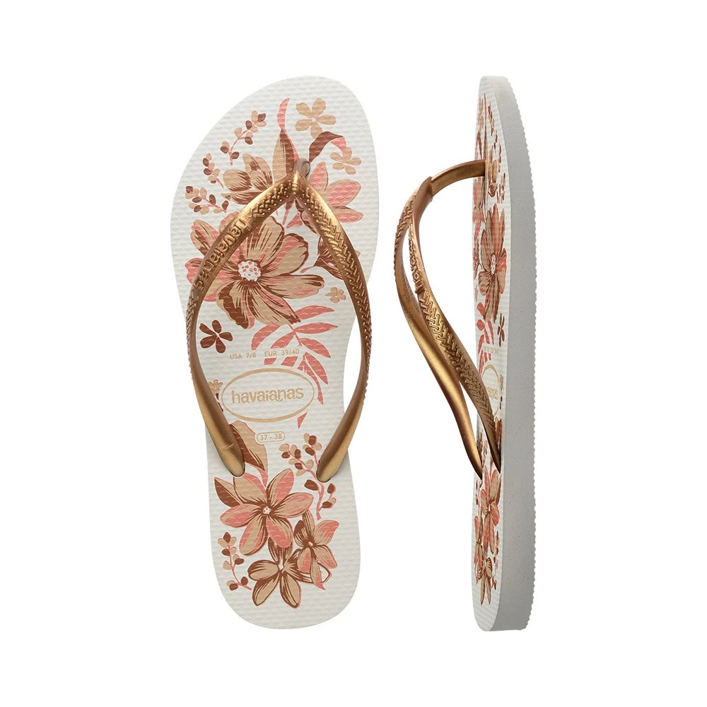 22% OFF Havaianas Slim Organic White/Golden Flip Flops
