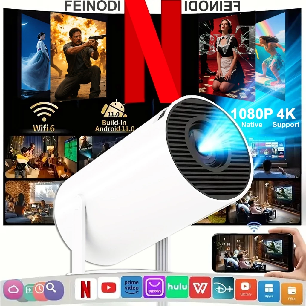 59% OFF HY300 Portable Projector 4K UHD Wifi Bluetooth Android 11 Projector mini Projector for Phone TV Home Theater