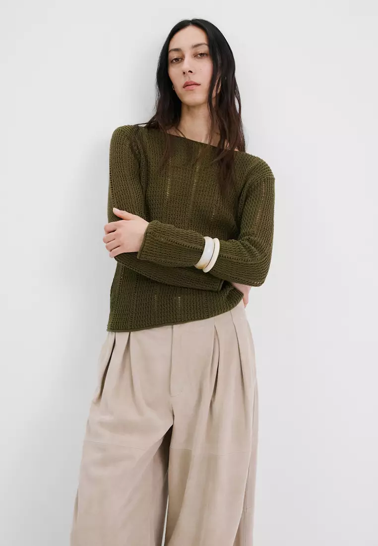 60% OFF Knitted Ribbed Sweater