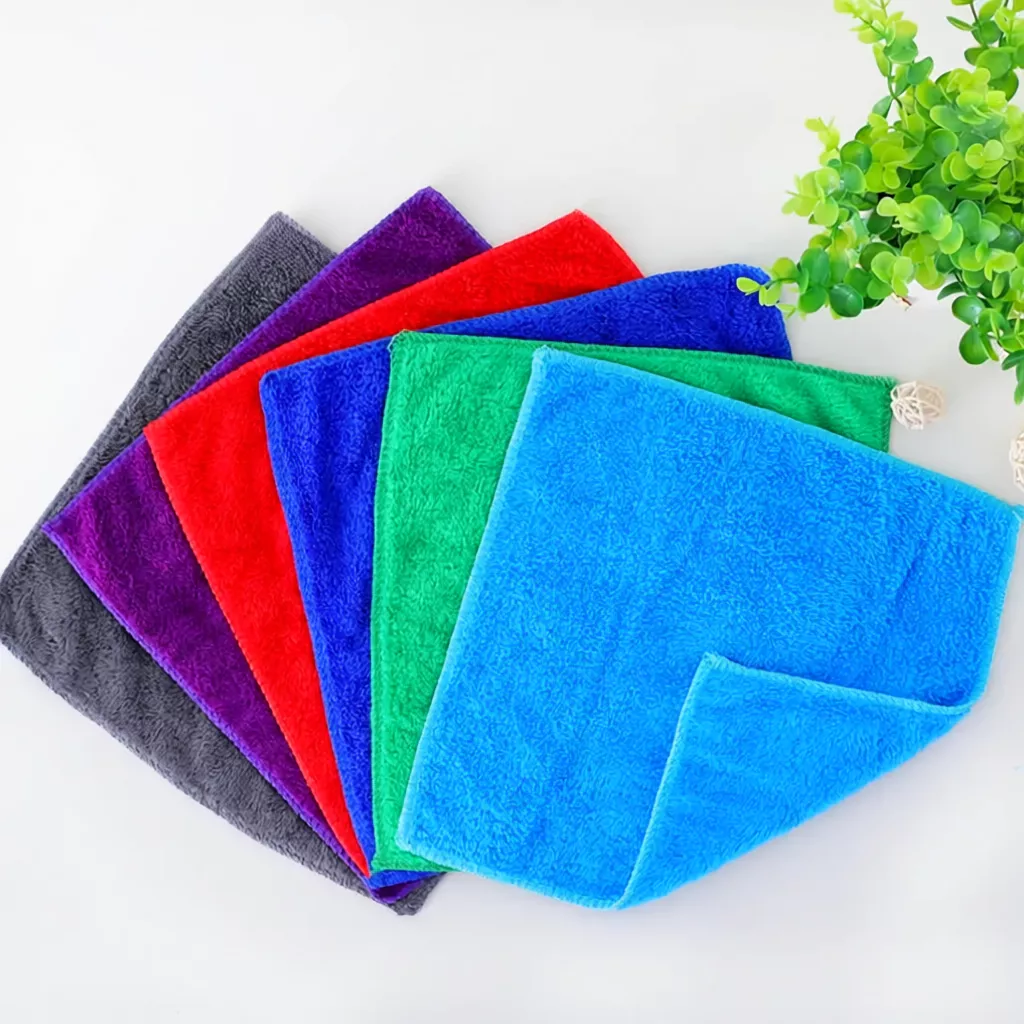 41% OFF 12PCS/set Towel Microfiber Quick Drying Solid Color Soft Face Towel Dry hand Towel square