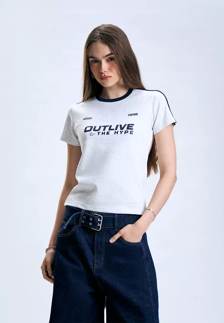 10% OFF OXGN Ringer Graphic Slim T-Shirt