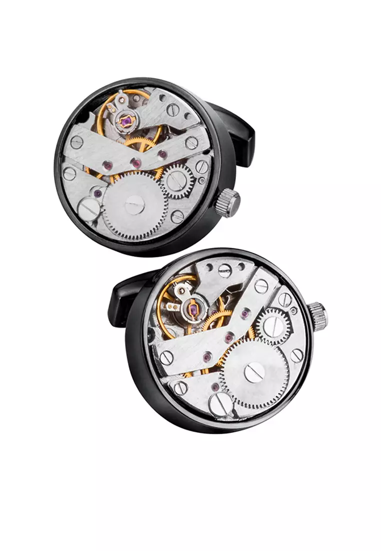 28% OFF HAPPY FRIDAYS Rotatable Movement Watch Cufflinks ZL-JMW003