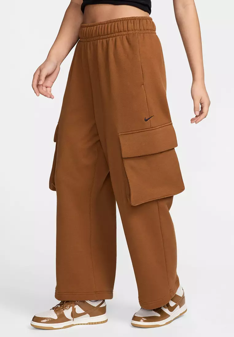 40% OFF NIKE Sportswear Low-Rise Oversized French Open-Hem Terry Pants