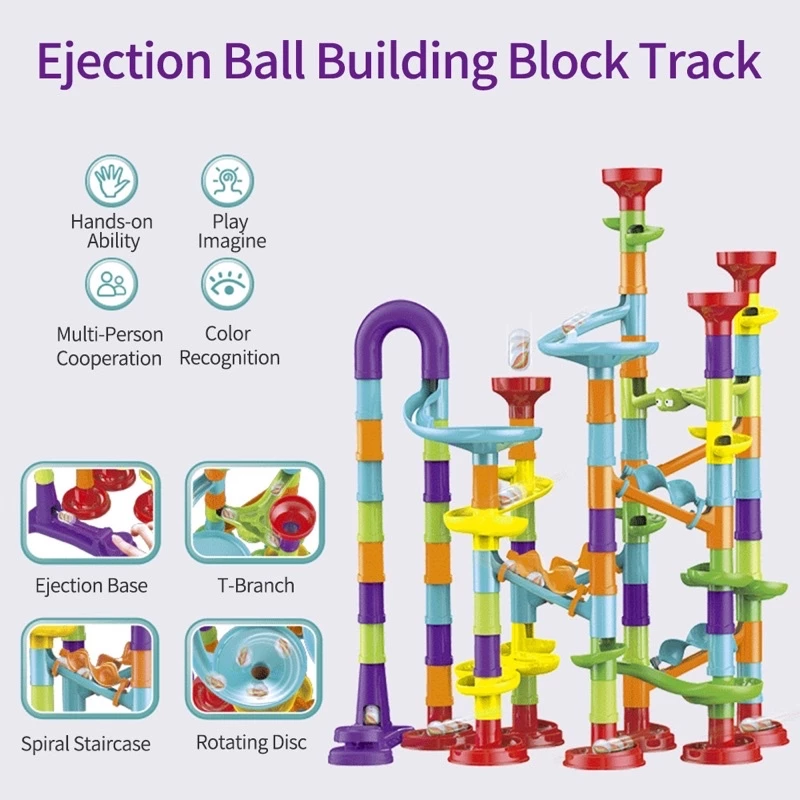 54% OFF 142/113PCS Set DIY Construction Run Race Track Building Blocks Kids 3D Maze Ball Roll Toys Children