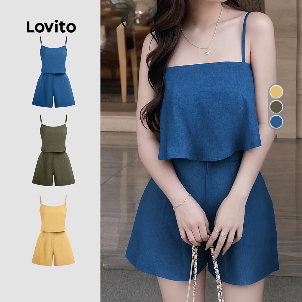 50% OFF Lovito Women Casual Zipper Spring/summer Korean Jumpsuit L143ED475