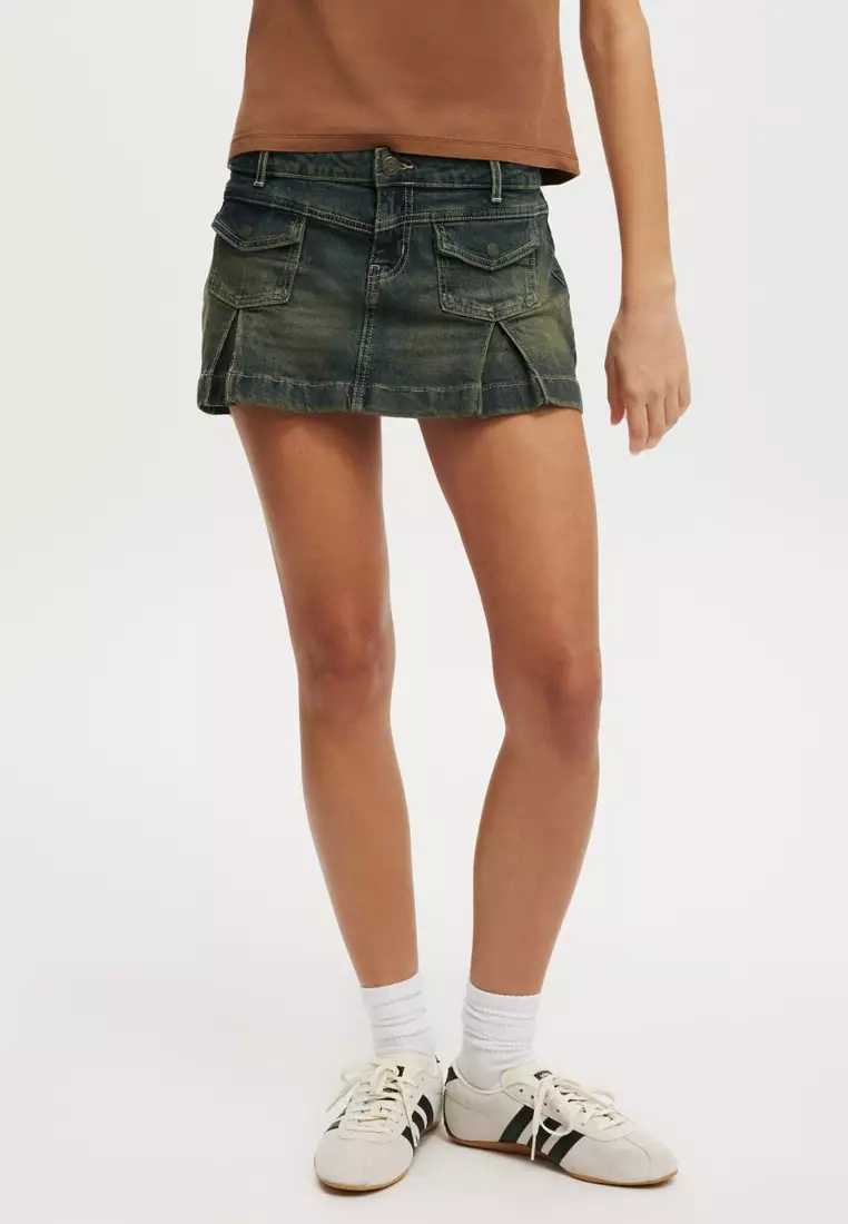 76% OFF Cotton On Micro Pleat Denim Skirt