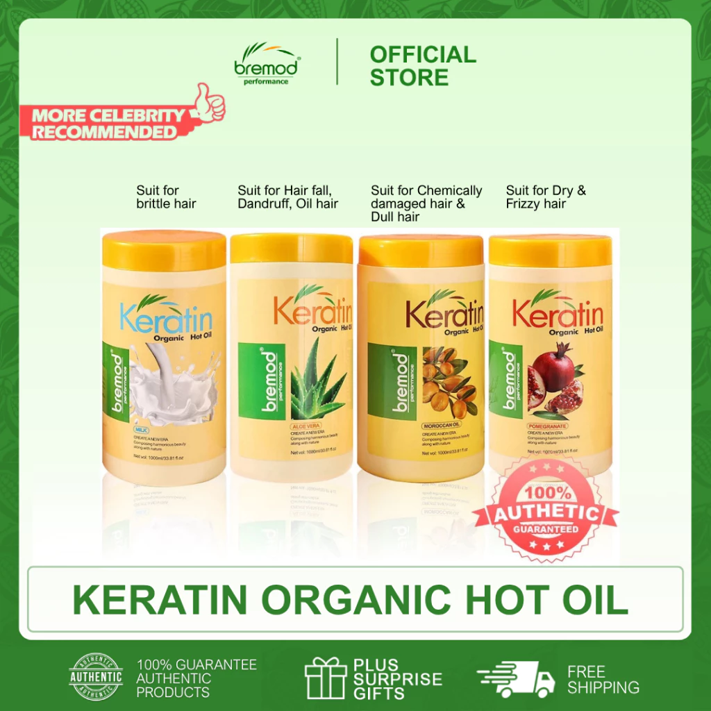 30% OFF Bremod Keratin Organic Hot Oil 1000ml 501450 good for hair loss and frizzy hair and hair growth