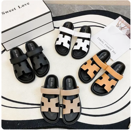 50% OFF New Women's Casual Flat H-Strap Non-Slip Rubber Sandals