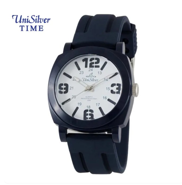 72%OFF UniSilver TIME Men's Analog Navy Blue Rubber KW4369-1005 Watch