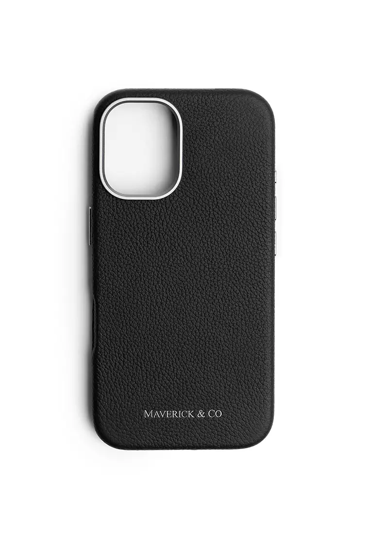 50% OFF iPhone 16 Pebbled Leather Phone Case Black