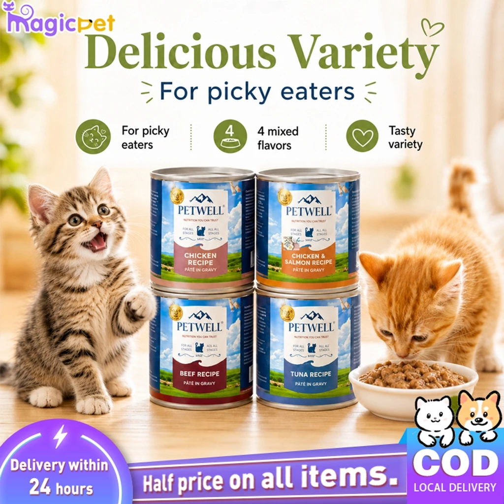 59% OFF MPM Premium Organic Wet Cat Food with High Protein Tuna Salmon Chicken Flavors 375g Meat Can
