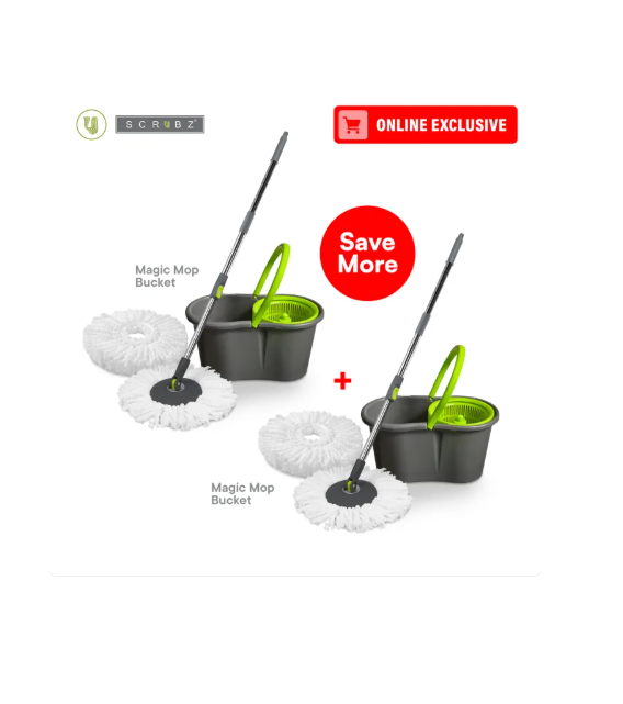70% OFF SCRUBZ Microfiber Spin Mop Magic Mop Floor Cleaning Mop with Spinner 360 Tornado Mop