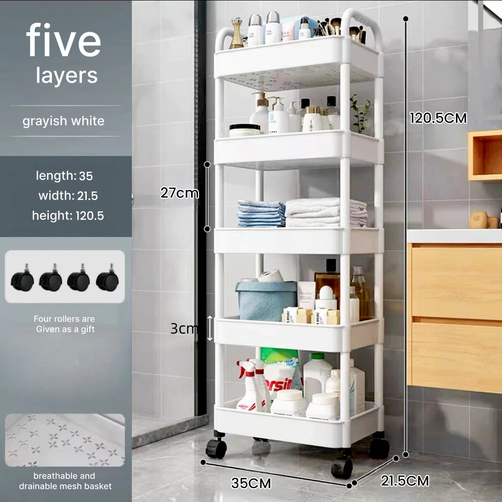 2% OFF Trolley Cart Organizer3/4/5 Tier St Trolley Cart Organizer 3/4/5 Tier Storage Organizer Moving Rack