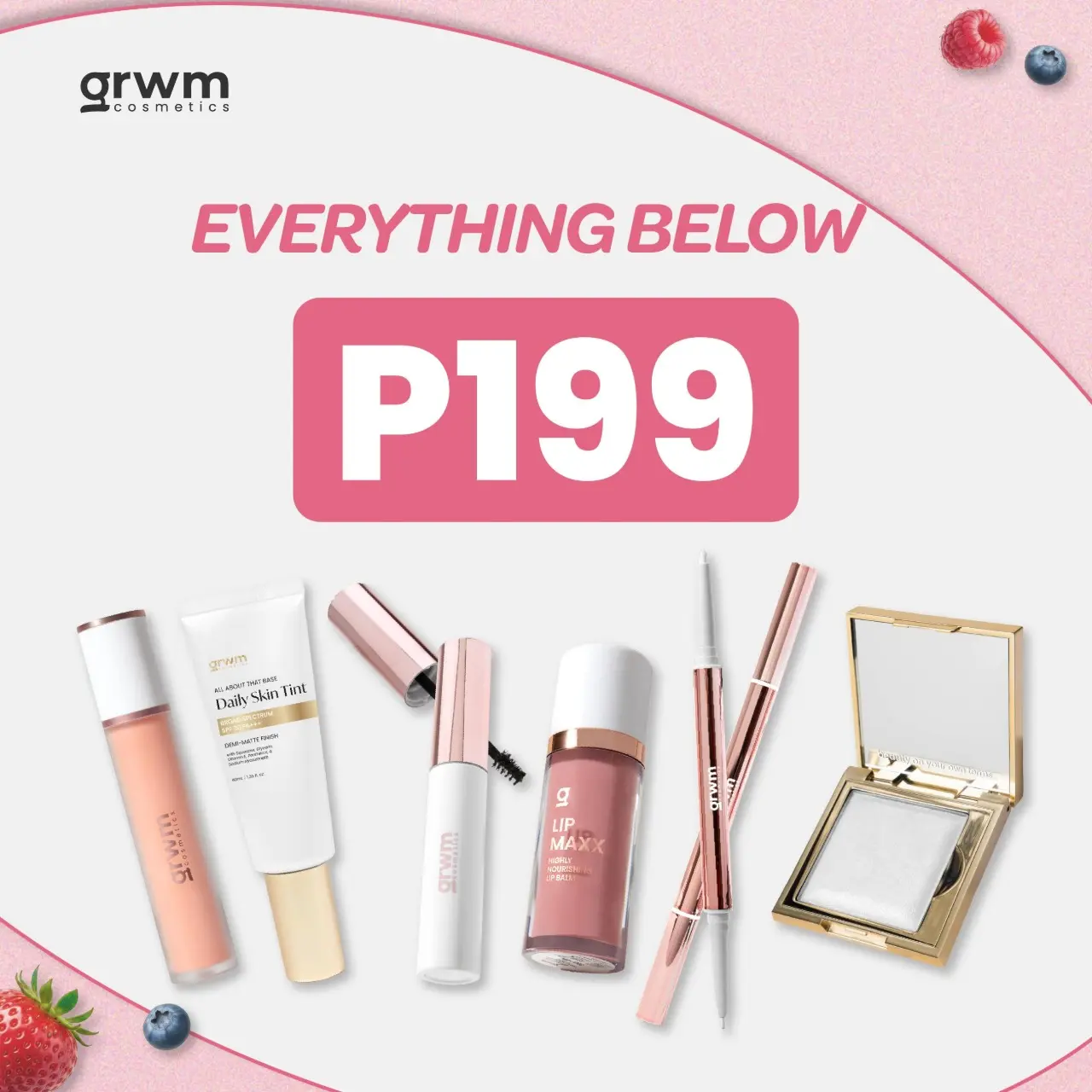 60% OFF GRWM Cosmetics Everything Below ₱199