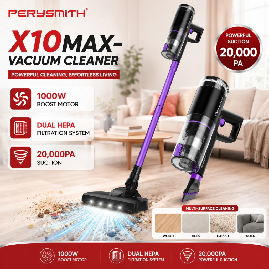 65% OFF [M] PerySmith Xtreme X10MAX Handheld Vacuum Cleaner 20KPa Powerful Suction Lightweight 1.0kg