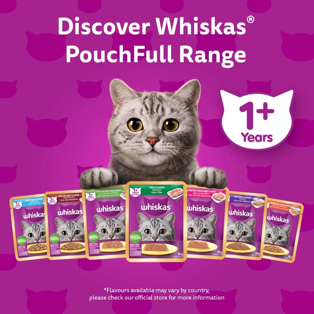 12% OFF WHISKAS Cat Food Wet Pouch Adult 80g (28-Pack)