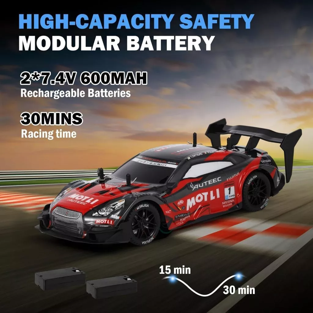 49% OFF Remote Control Car 2.4GHz Rechargeable RC 4WD Drift Racing Model with LED Light Off-Road Toy for Kid