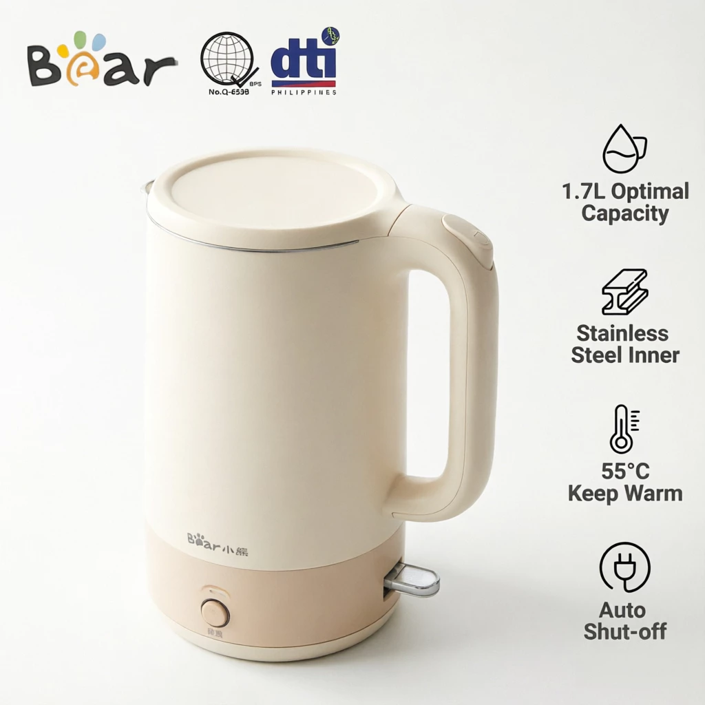 35% OFF Bear Electric Kettle Water Heater Stainless Steel Kettle for Hot Water with Auto Keep Warm Function