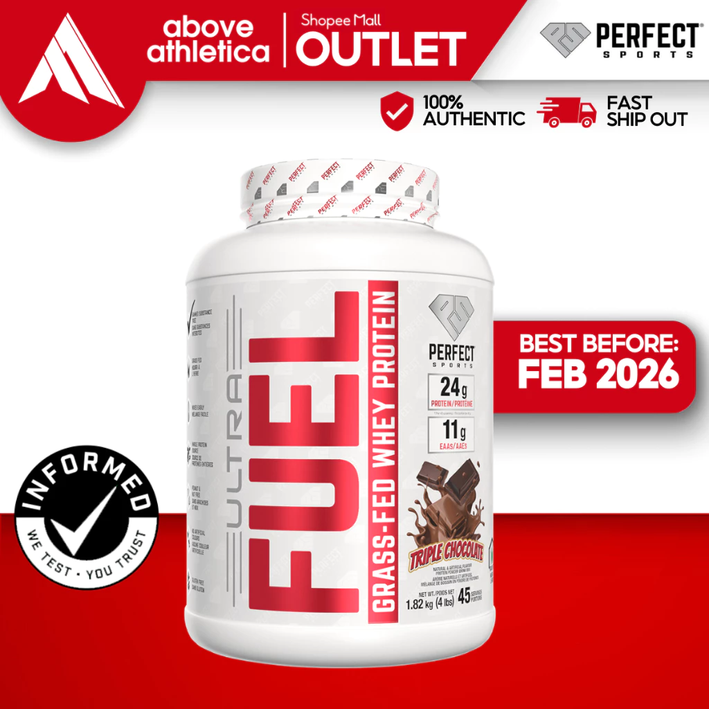 34% OFF [EXP:FEB2026] PERFECT SPORTS Ultra Fuel Grass-Fed Whey Protein - 4lbs 45 servings Informed-Choice