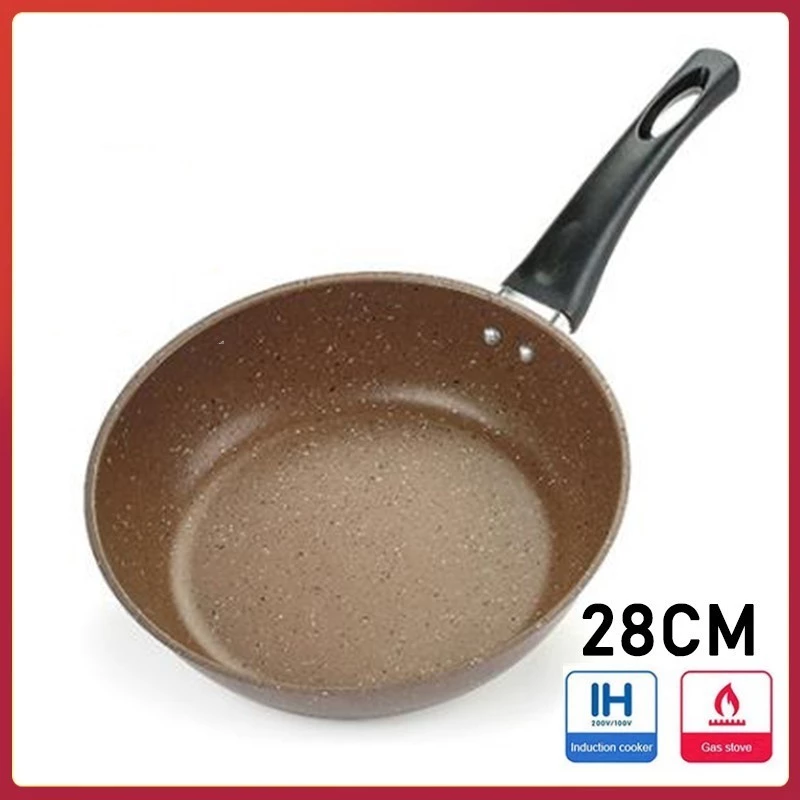 62% OFF Non-stick Pan 20cm/24cm/28cm Kitchen Iron Frying Pan Multi Roaster Stove For Home Cookware Cooking