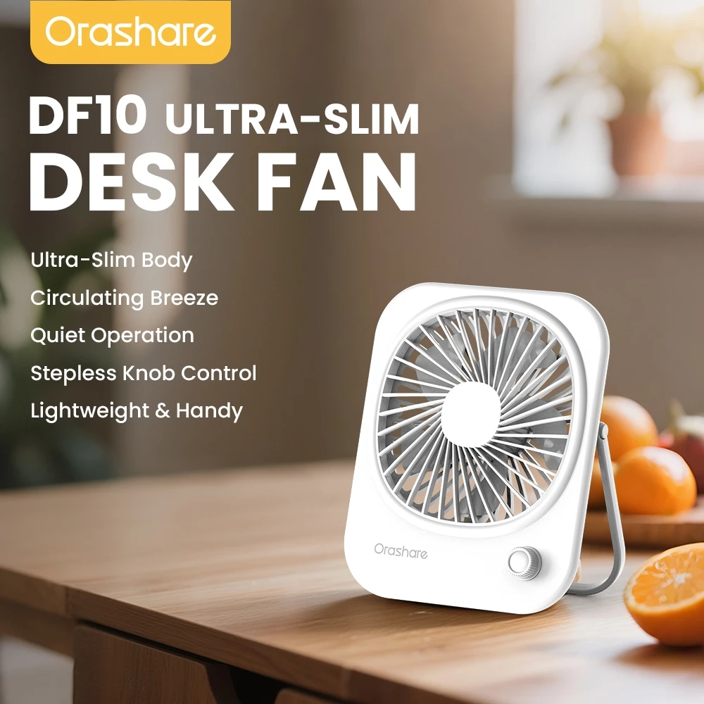 81% OFF Orashare DF10 Rechargeable Desk Fan Turbo Wind Quiet Cooling Slim and Portable Fan for Office & Dorm