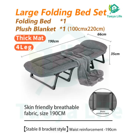73% OFF Tuoya Folding Bed Portable Bed Single Bed With Foam Foldable Chair Thick Support 300KG Sofa Foldable Bed Outdoor Adjustable Brand New Folding Office Sleep Bed Easy To Carry Multifunction Without Installation Sitting, Leaning, Lying, Freely Does So
