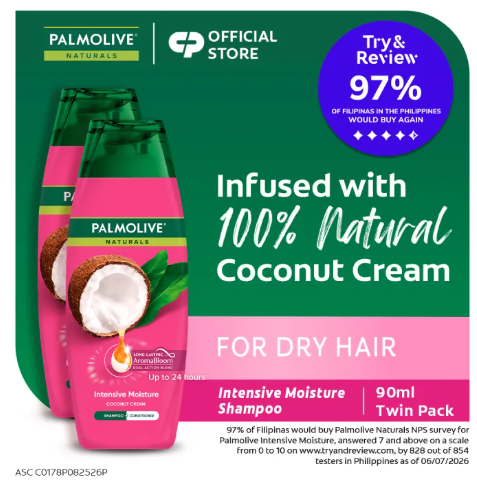 4% OFF Palmolive Naturals Intensive Moisture Shampoo - with Coconut Cream, for Dry Hair, 90ml x2