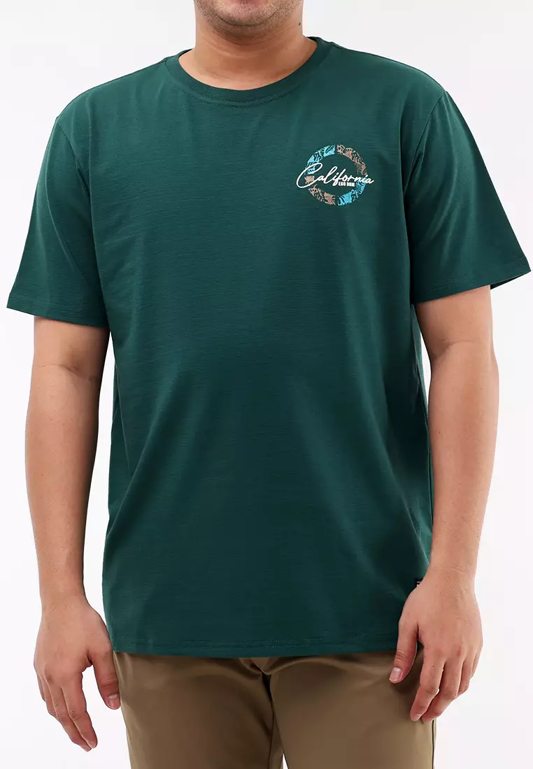69% OFF Round Neck Streaky Short Sleeves