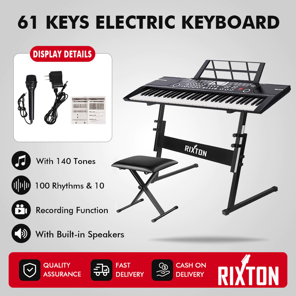 50% OFF RIXTON 61-Keys Digital Electric Piano Keyboard Portable Electronic Keyboard Beginners Sets
