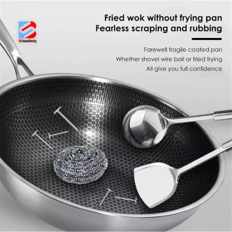57% OFF Susan1188 Kitchen Non-Stick Cookware Stainless Steel 32cm Frying Pan