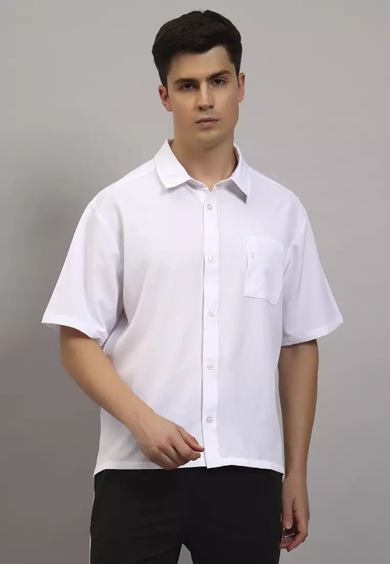 89% OFF Fitleasure Men's Flex Short Sleeve Workwear White Shirt