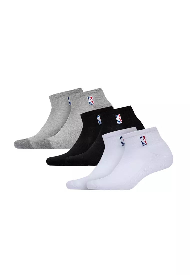 40% OFF Basics Ankle Tripack Socks With Embroidered Logo