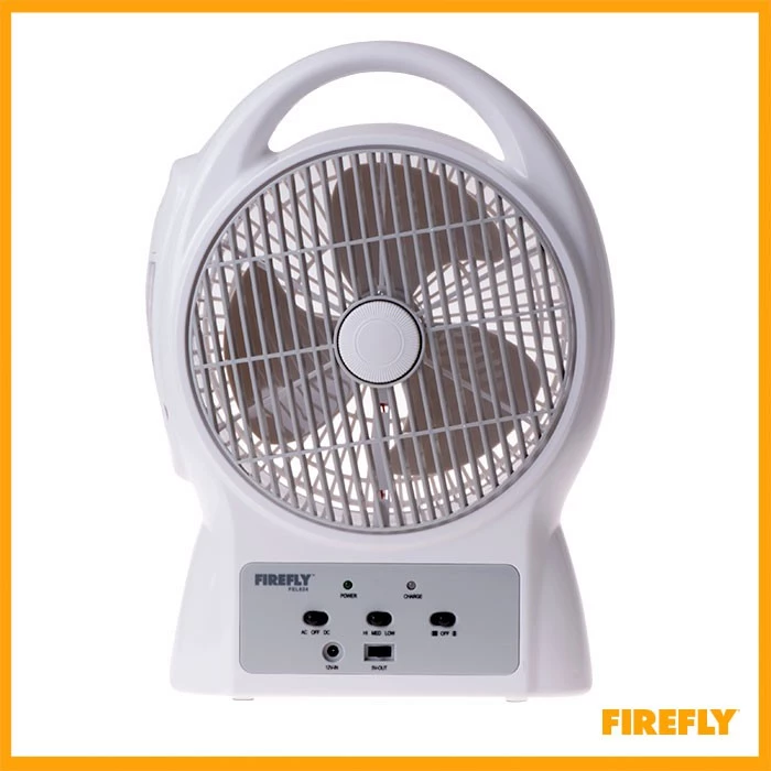 15% OFF Firefly 8" Oscillating 3-Speed Fan with USB Mobile Phone Charger & 24 LED Desk Lamp - FEL624
