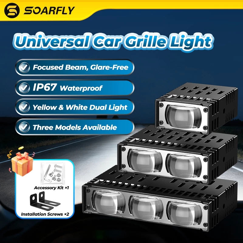 87% OFF SOARFLY V8 Grille Light 80W Mini Driving Light High Brightness Hi/Lo Car Headlight Auxiliary Light