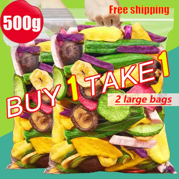 60% OFF [Buy 1 get 1 free] 250g dried fruit and vegetable chips snacks crispy fruit and vegetable chips