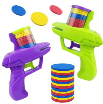 75% OFF Children Flying Saucer Guns Ejection Flying Disc Fun Launcher Toys EVA Flying Disc Toy Outdoor Game