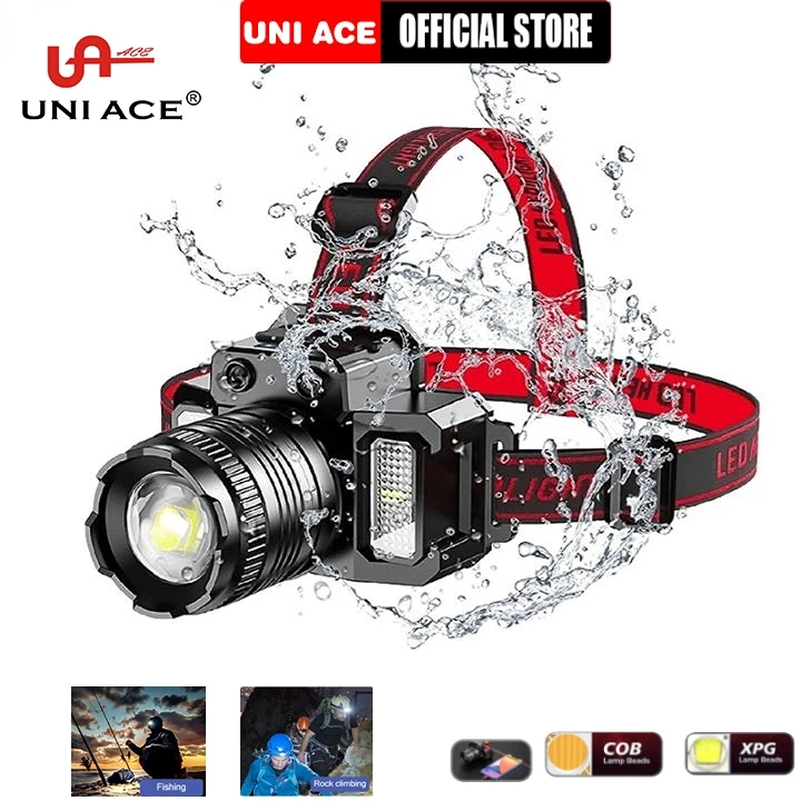 50% OFF Headlamp Flashlight Headlight Water Proof Led Rechargeable IPX65 5000LM Glare Zoom