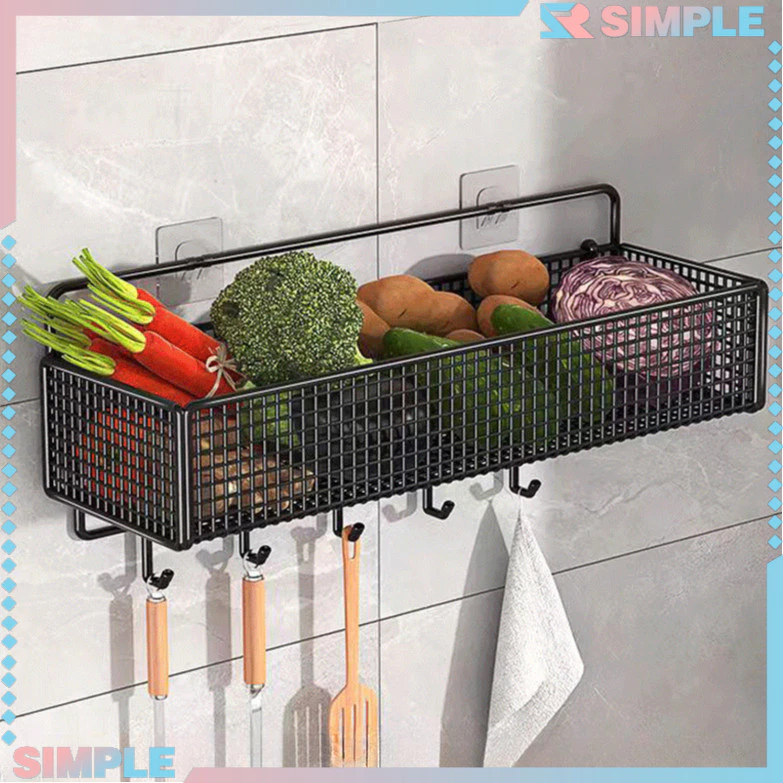 76% OFF Wall Mounted Kitchen Hanging Rack Spice Storage Holder Kitchen Condiment Organizer Bathroom Shelves