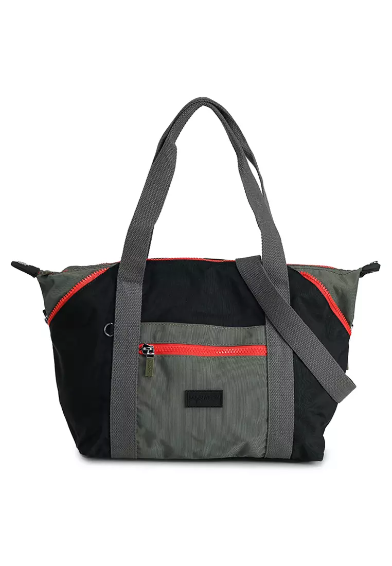 82% OFF Bagstation Colour Block Nylon Convertible Top Handle Bag