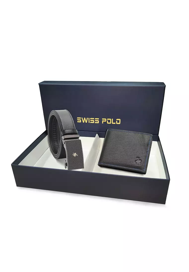 35% OFF Gift Set - Leather RFID Wallet + 35mm Automatic Buckle Belt - Black