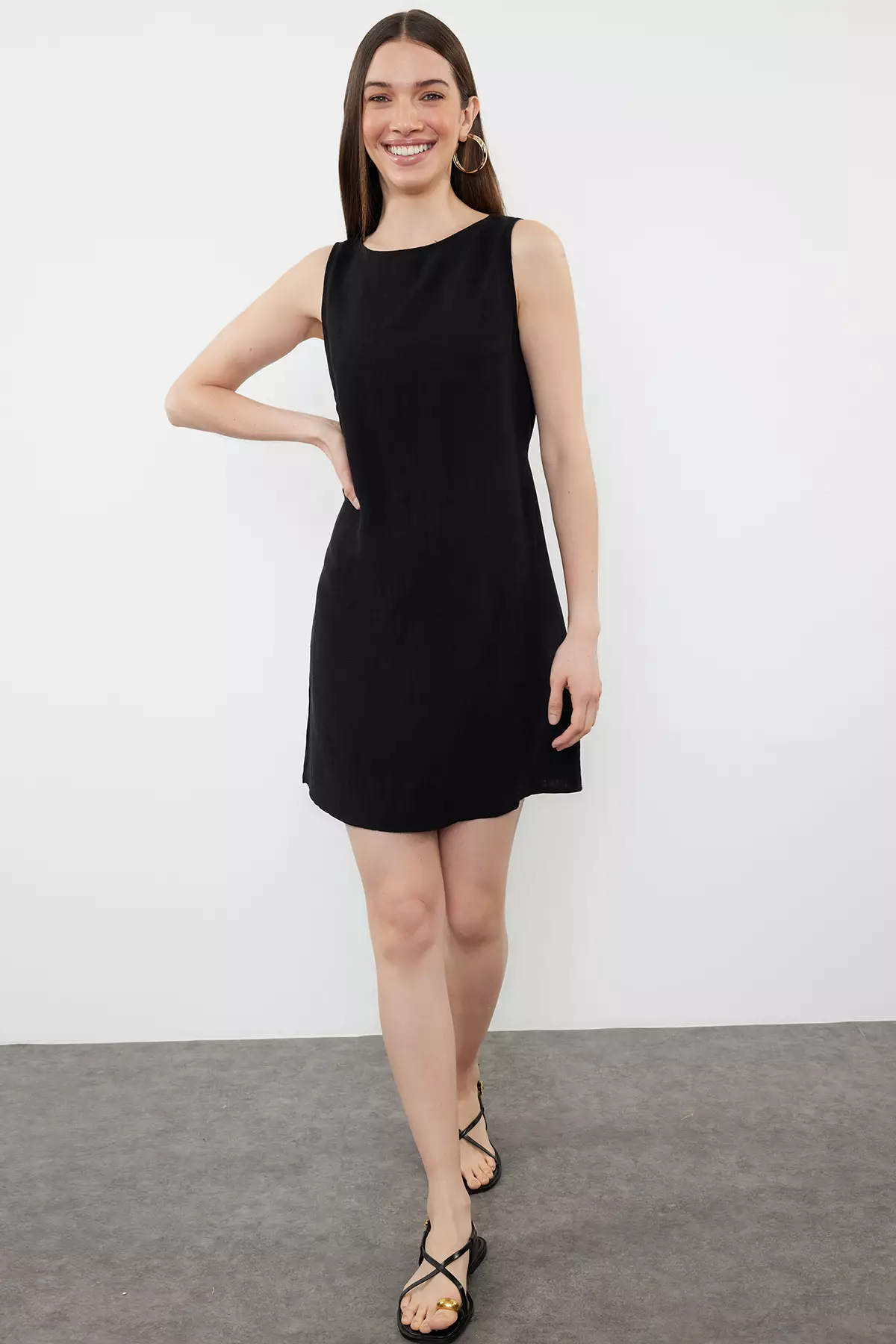 86% OFF Linen Mini Dress