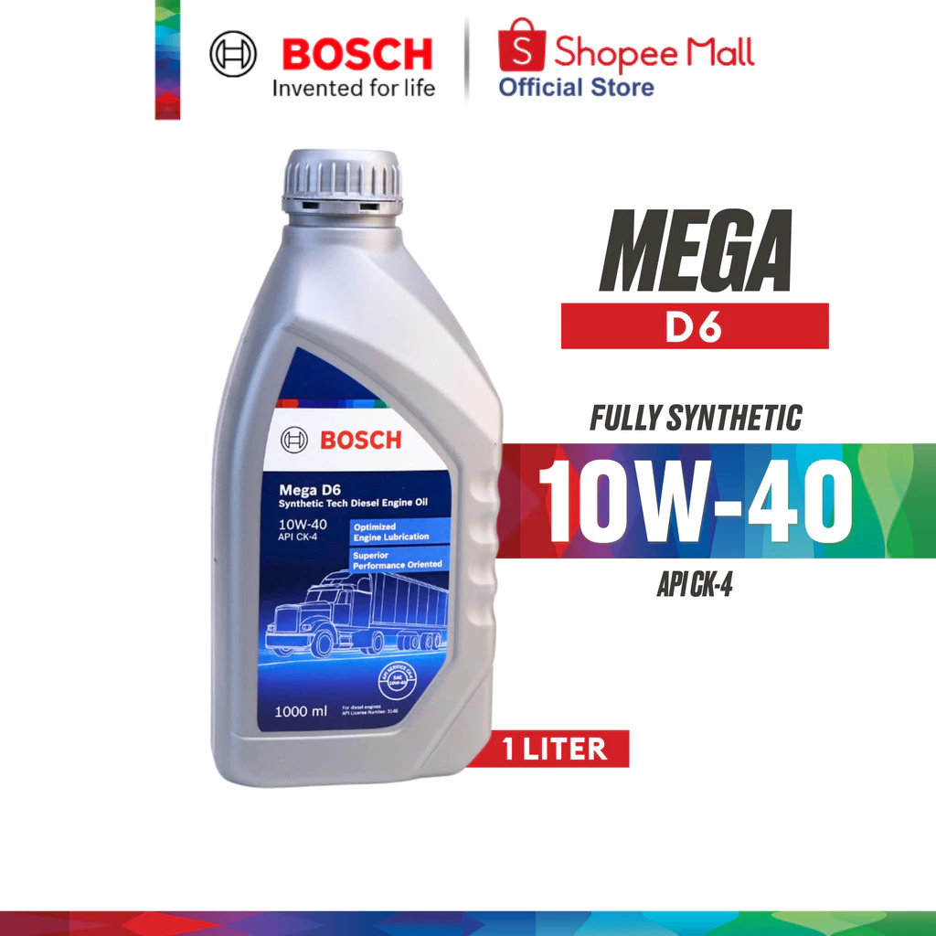 52% OFF BOSCH Mega D6 Synthetic Tech Diesel Engine Oil 10W40 API CK-4 (1L )