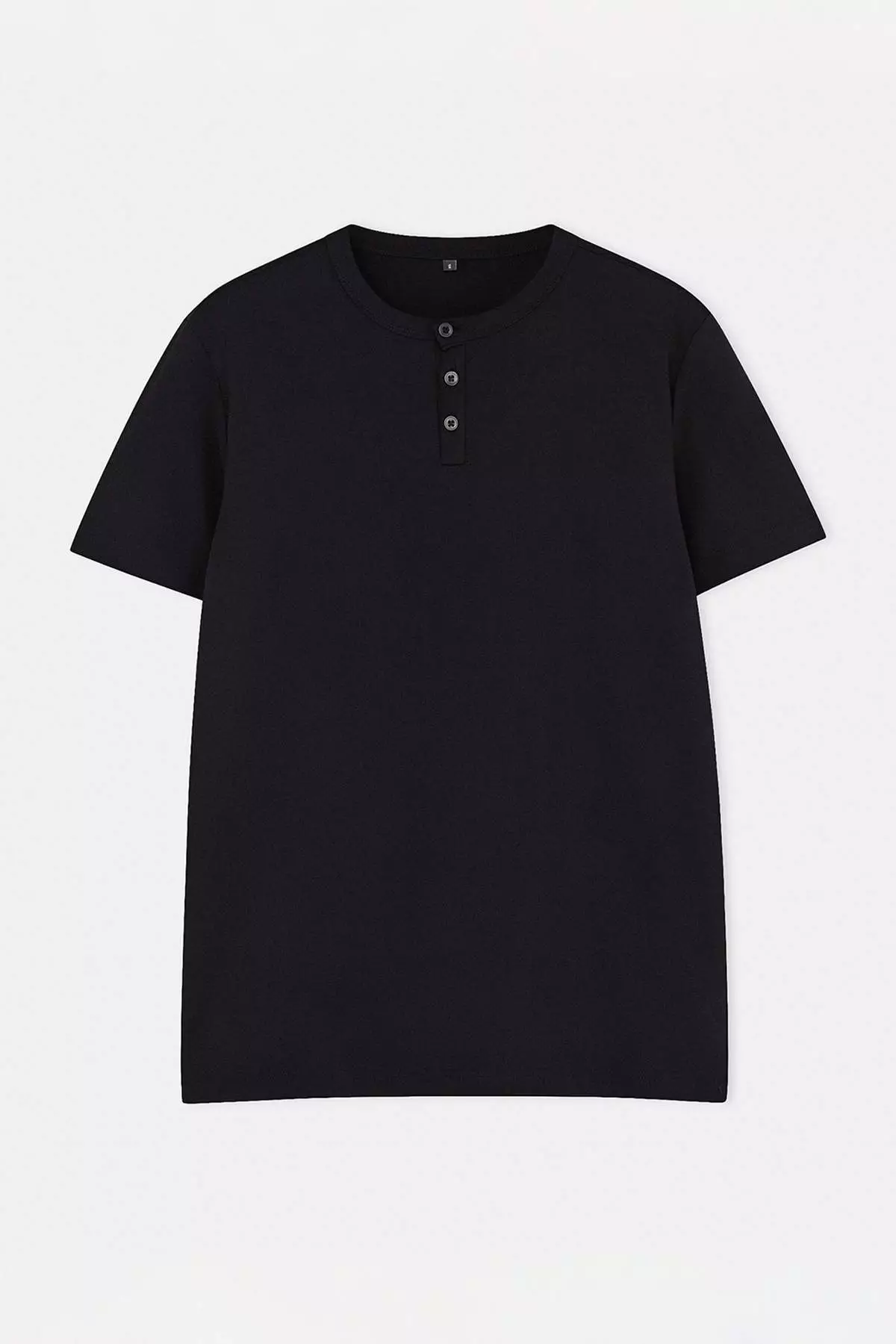28% OFF Black Regular/Relaxed Fit Buttoned Collar T-Shirt Tmnss26Ts00040