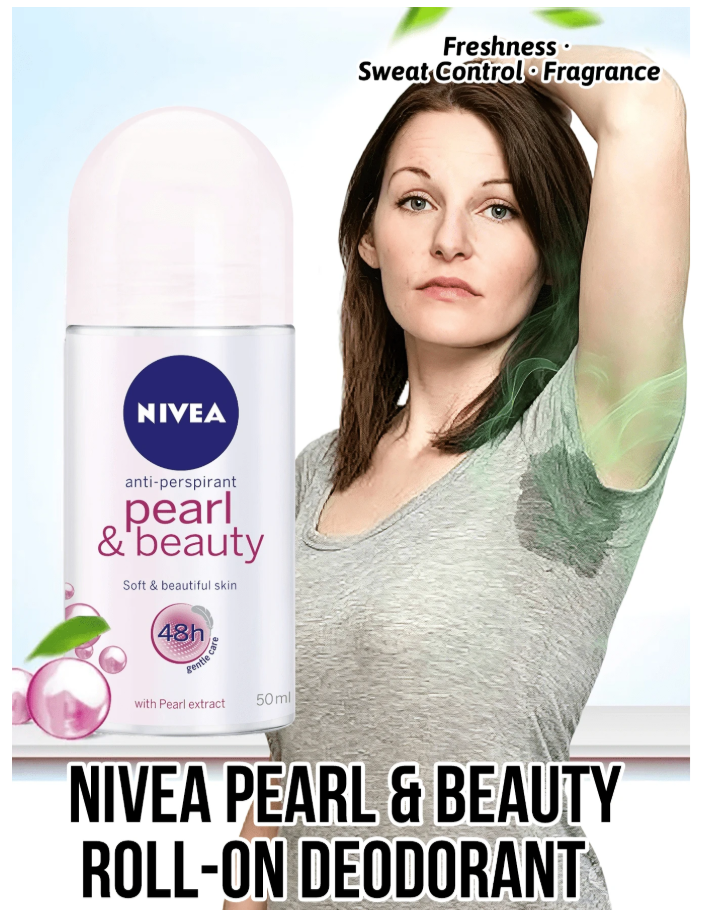 35% OFF Nivea Pearl Body Rolling Gel Antiperspirant Effectively Controls Body Odor. With Its 360° Rolling Ball Design, It Dries Quickly And Effectively Controls Sweat. It Is An Ideal Choice For Daily Use And Outdoor Activities.