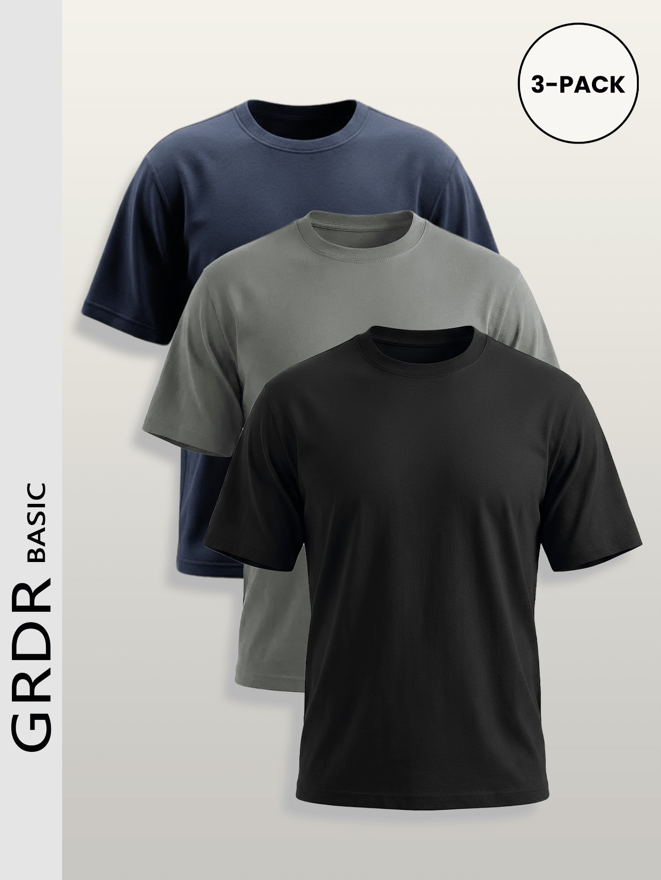 76% OFF GRDR 3pcs/Set Men's Solid Color Casual Street Sporty Round Neck Short Sleeve T-Shirts, Minimalist Versatile, Suitable For Layering