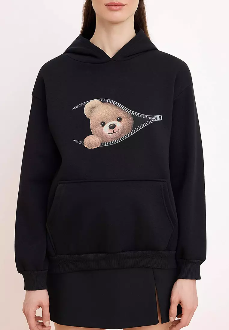 8% OFF Trendyol Peeking Teddy Bear Hoodie