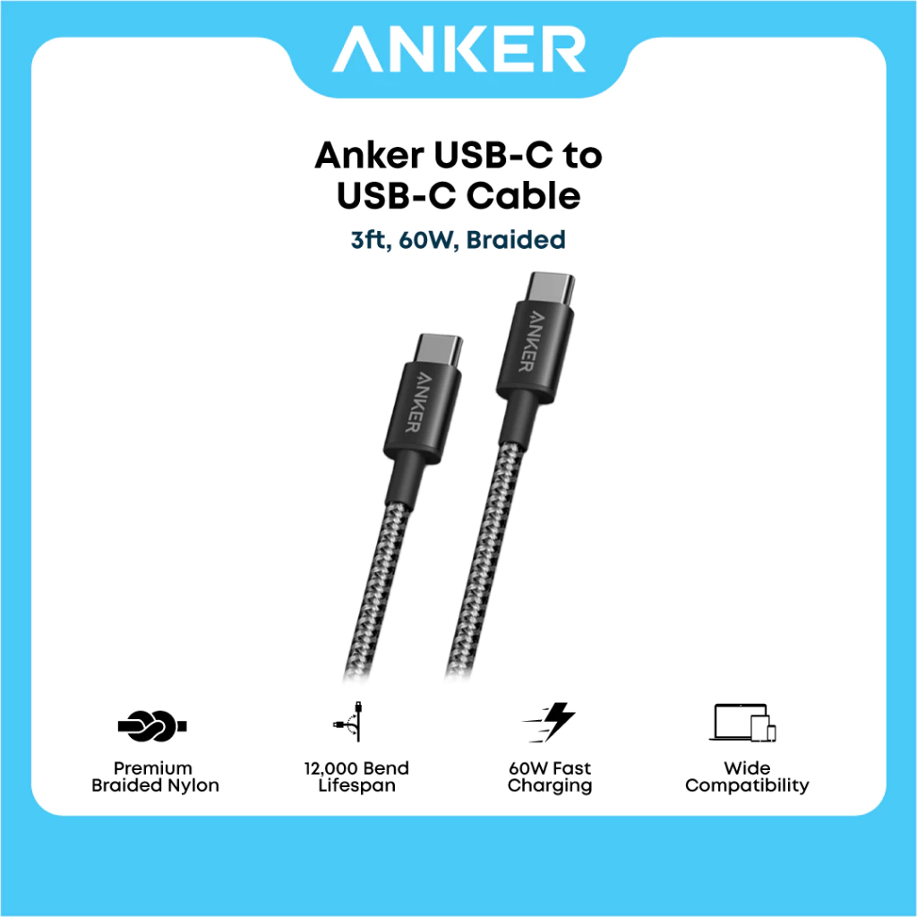 37% OFF Anker New Nylon USB C to USB C Cable, Braided Nylon, 3.3ft Fast Charging Cable, iPhone 17/16/15