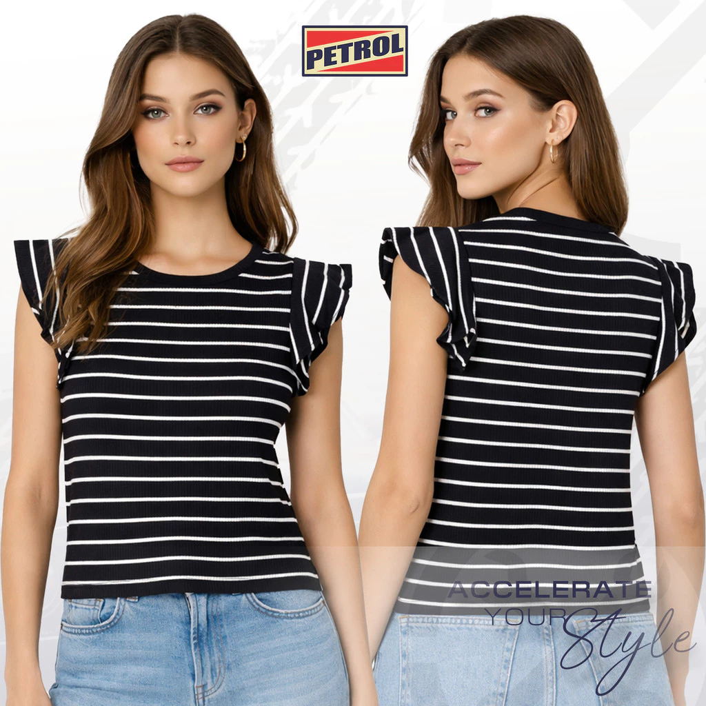 50% OFF Petrol Ladies Basic Tees Regular Fitting 182043-U (Black)